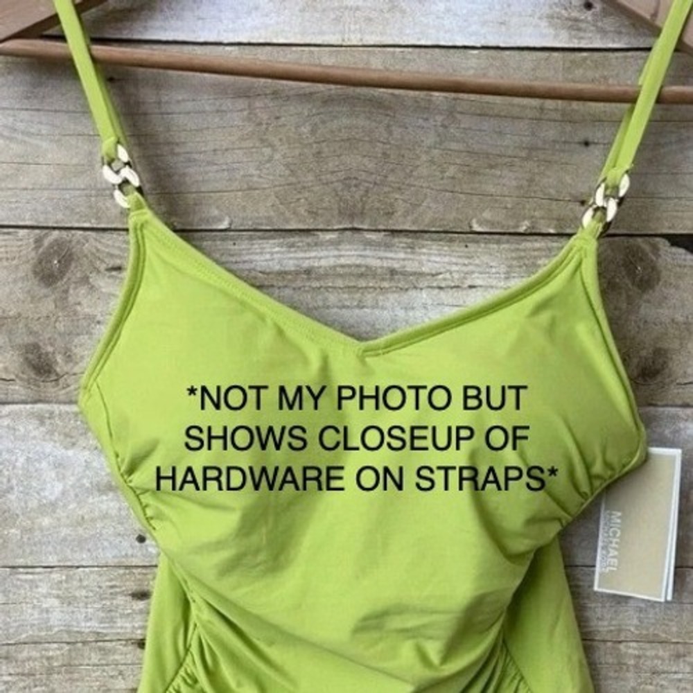 NWT Michael Kors Womens Limeade Adjustable Strap Padded One Piece Swimsuit 10 - Picture 2 of 7